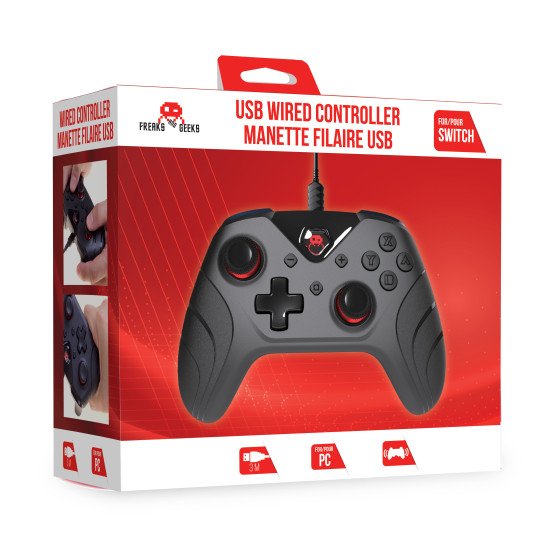 MANETTE FILAIRE NOIR POUR SWITCH/PC FREAKS AND GEEKS