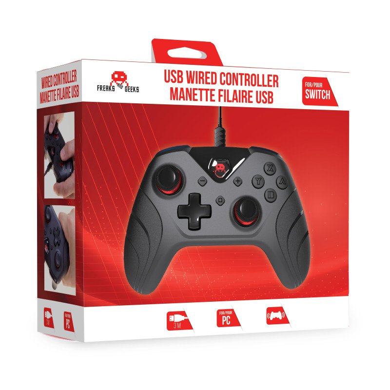Manette Filaire Pour Switch Et Pc Freaks And Geeks Neuve
