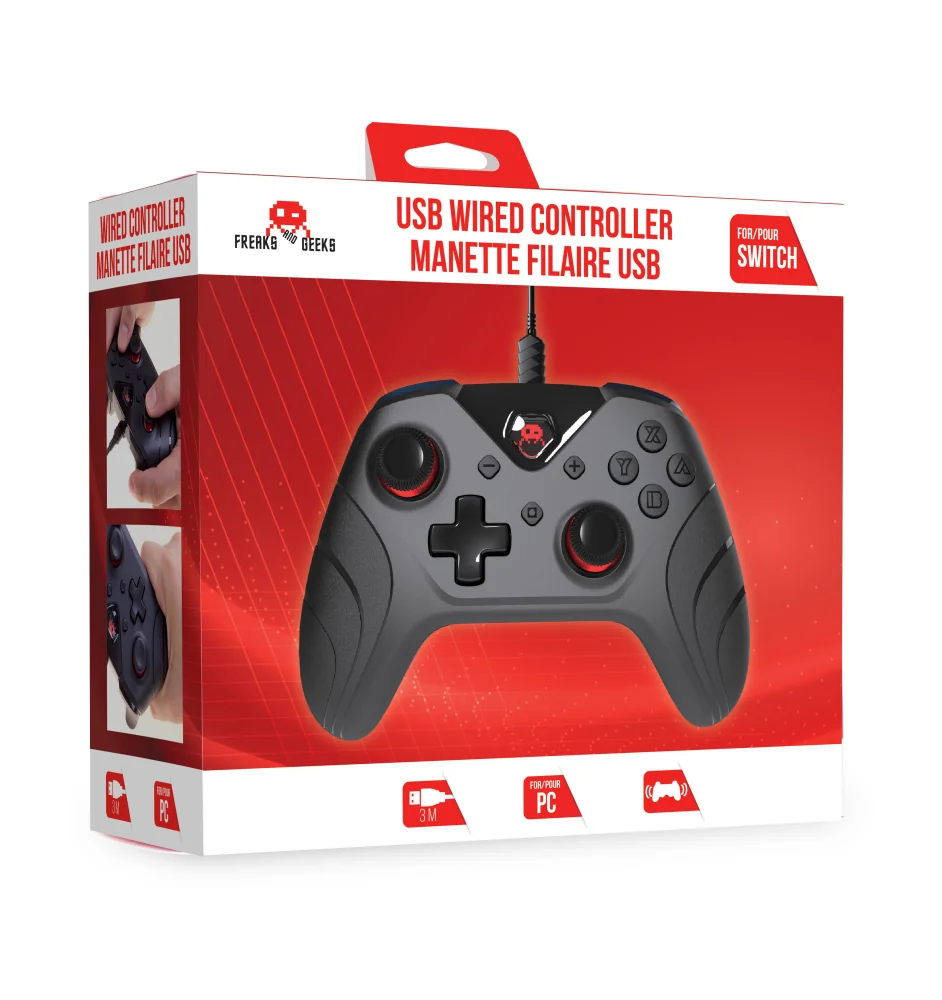 Manette Filaire Pour Switch Et Pc Freaks And Geeks Neuve