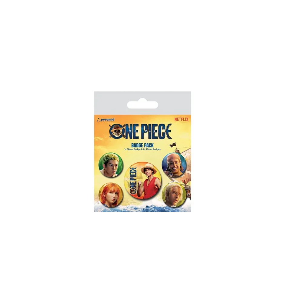 One Piece Netflix Les Chapeaux De Paille Pack 5 Badges