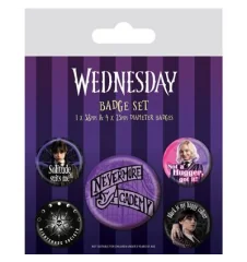 Pack 5 Badges Mercredi Nevermore