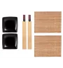 Set 6 Pièces De Sushi En Bambou Noir Et Céramique