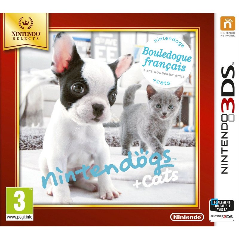 3DS Nintendogs + cats bouledogue francais Nintendo Select cib