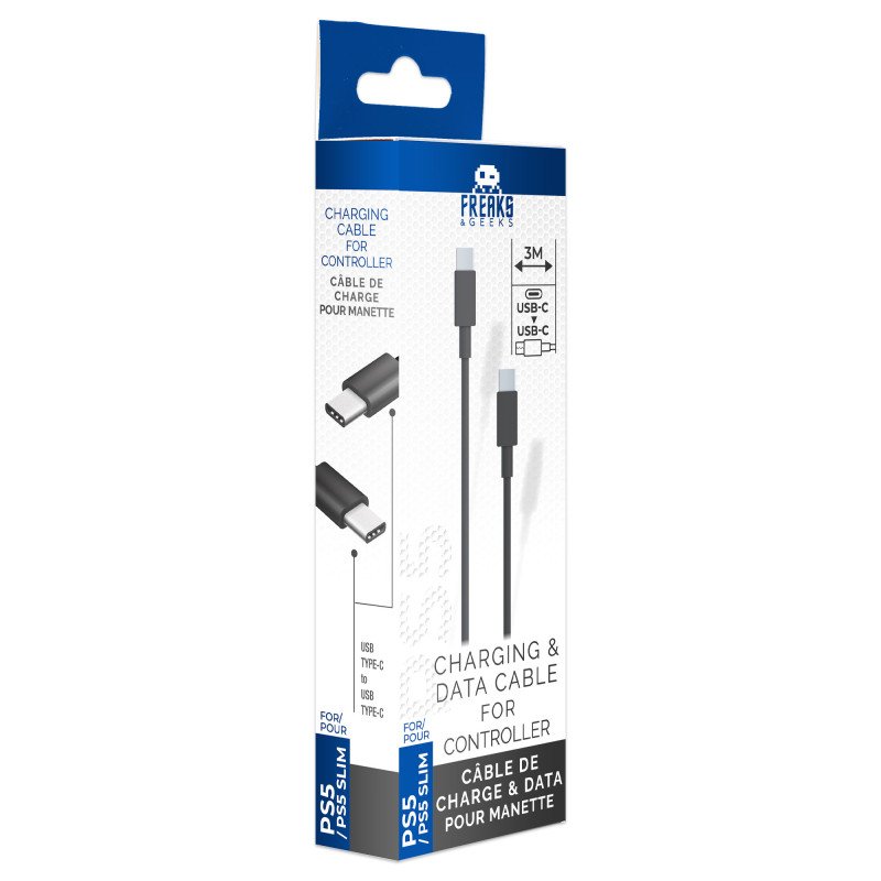 Câble de Recharge - Fast Charge - Manettes PS5 - Type C vers Type C (3m) Neuf