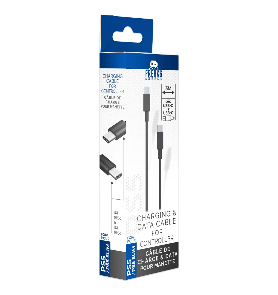 Charging Cable – Fast Charge – PS5 Controllers – Type-C to Type-C (3m) – Brand new