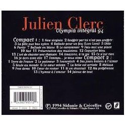 CD Julien Clerc Olympia Intégral 94 Double Cd