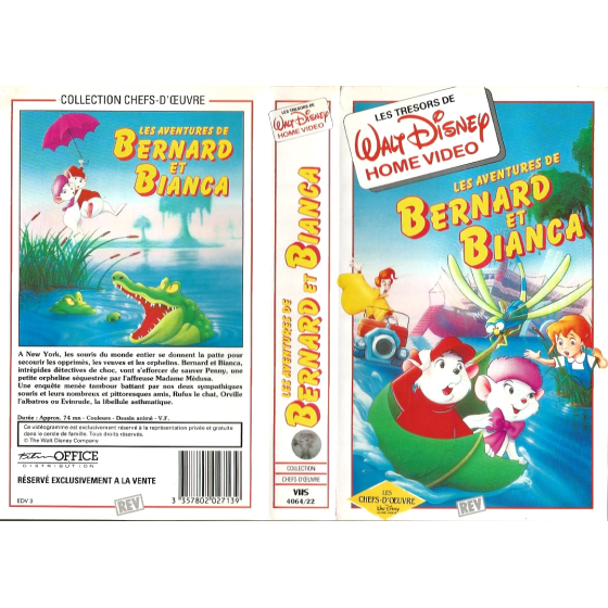 VHS Les aventures de Bernard et Bianca