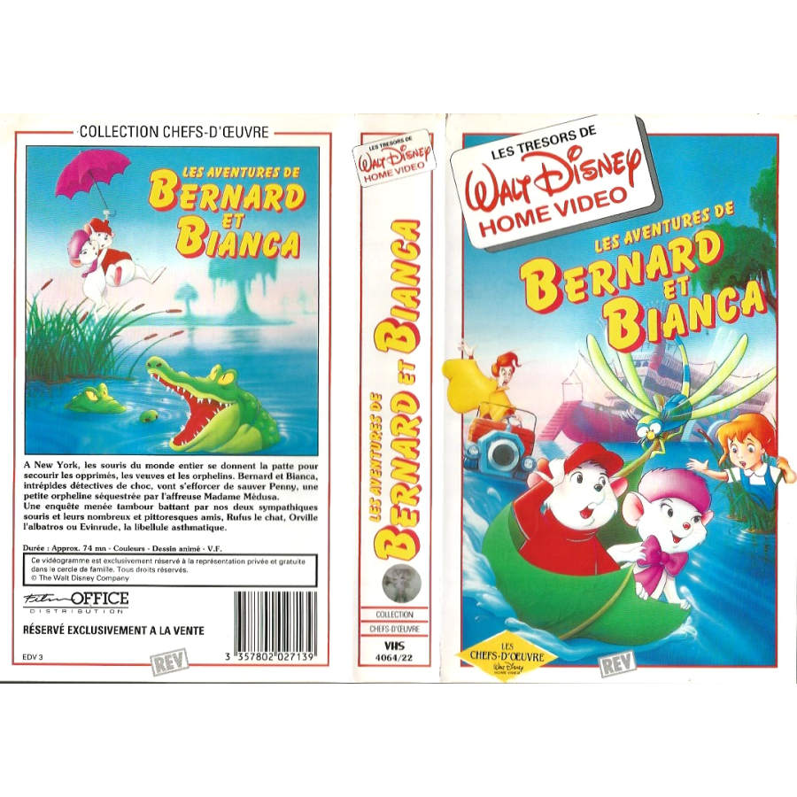 VHS Les aventures de Bernard et Bianca
