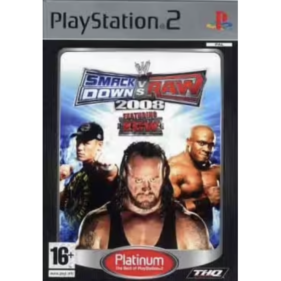 PS2 Smackdown vs raw 2008 plat sn