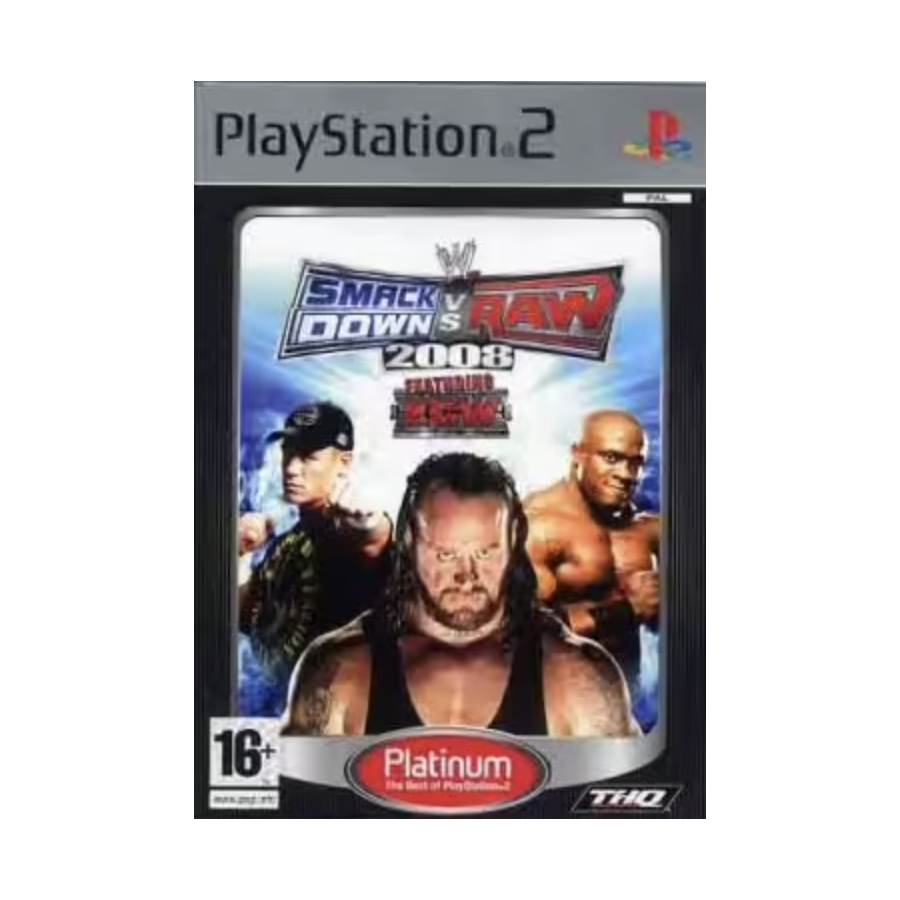 PS2 Smackdown vs raw 2008 plat sn