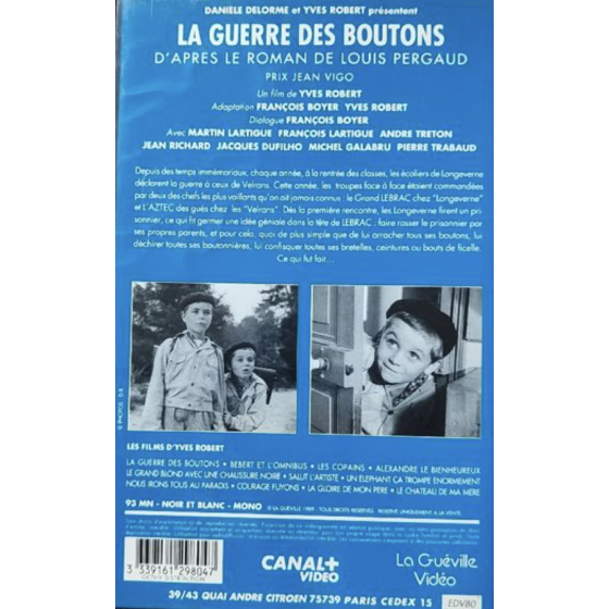 VHS La Guerre Des Boutons