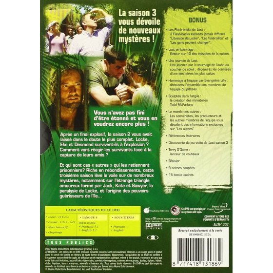 Coffret DVD Lost Les Disparus Saison 3