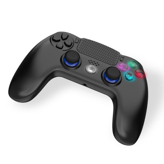 Manette Sans Fil Noire pour PS4 Avec Prise Jack pour casque et boutons lumineux Neuve