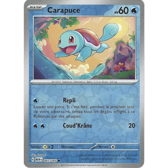 Carapuce 007/165 Reverse