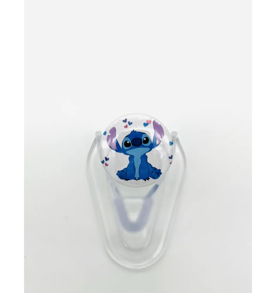 Badge petit format Stitch coeurs