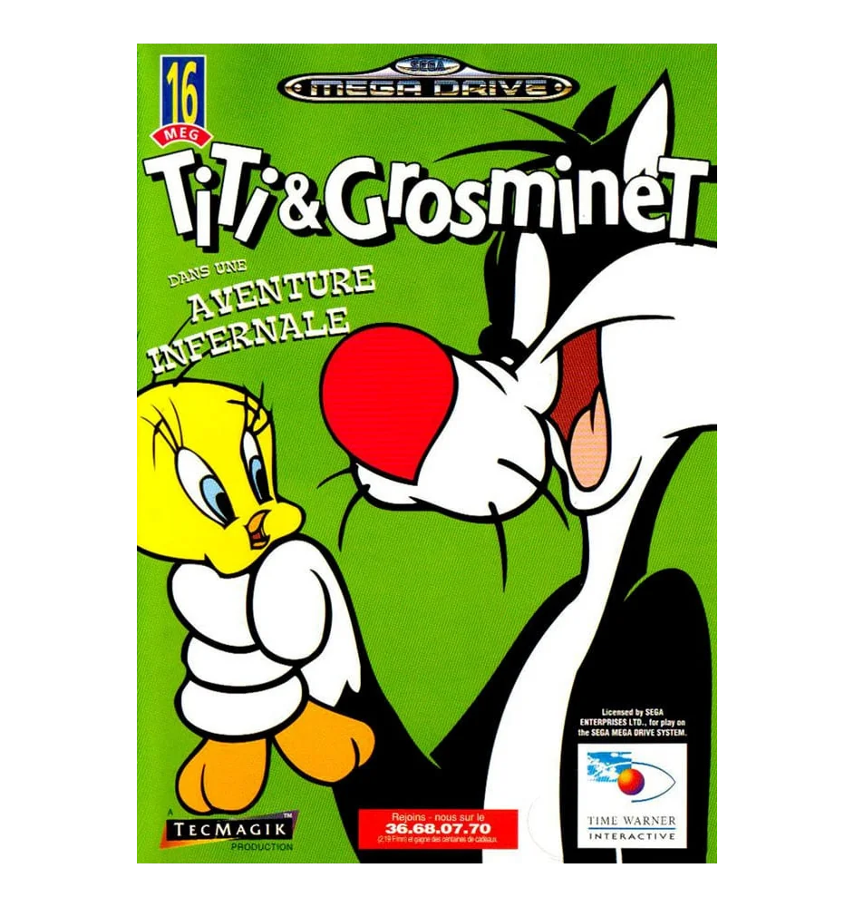 MegaDrive Titi & Grosminet Dans Une Aventure Infernale Sn