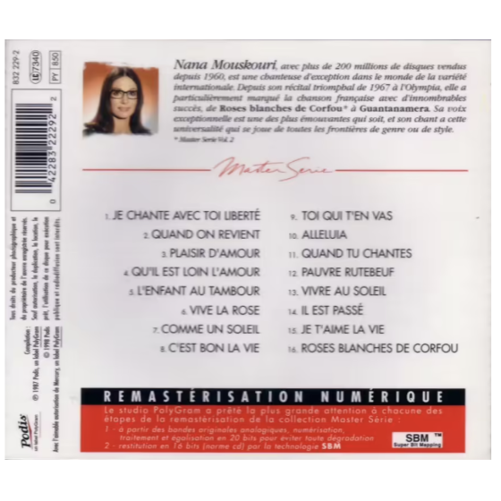 CD Nana Mouskouri Master Serie Vol.1