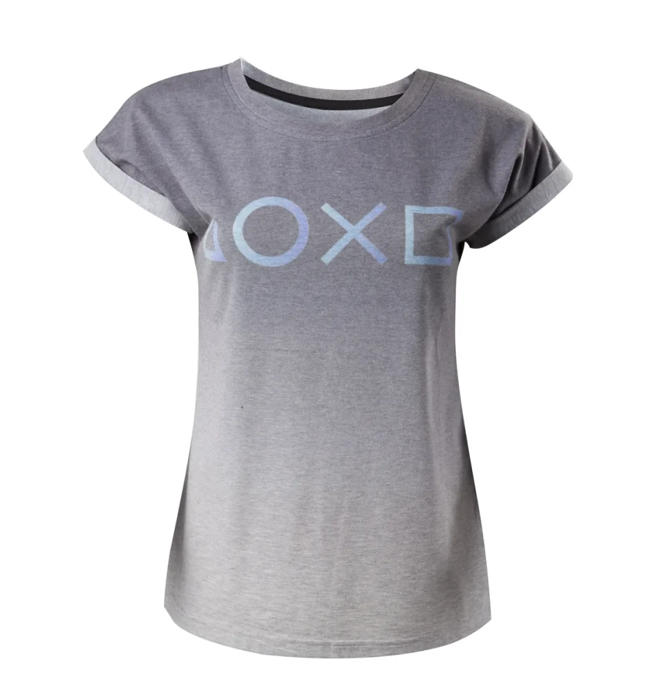 T-Shirt Playstation Controller Button Degraded Girl (L)