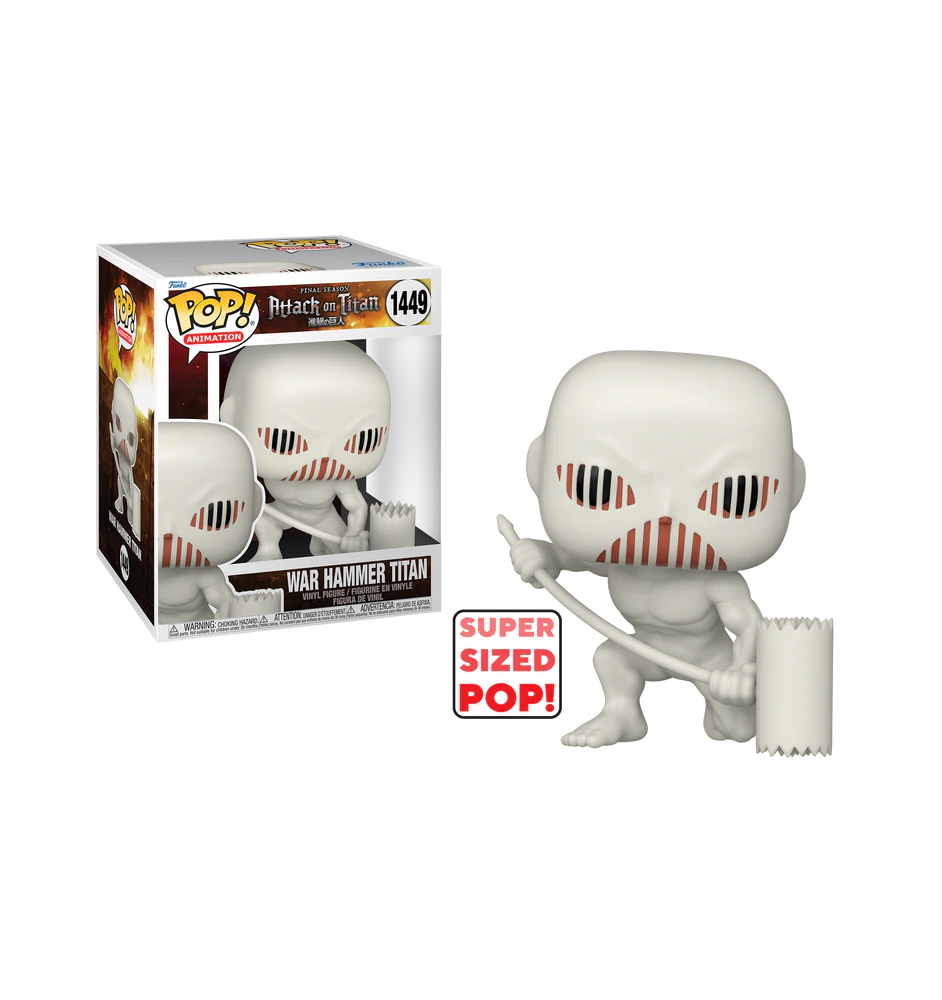 Figurine Funko Pop super 6" l'attaque des titans marteau d'armes n°1449
