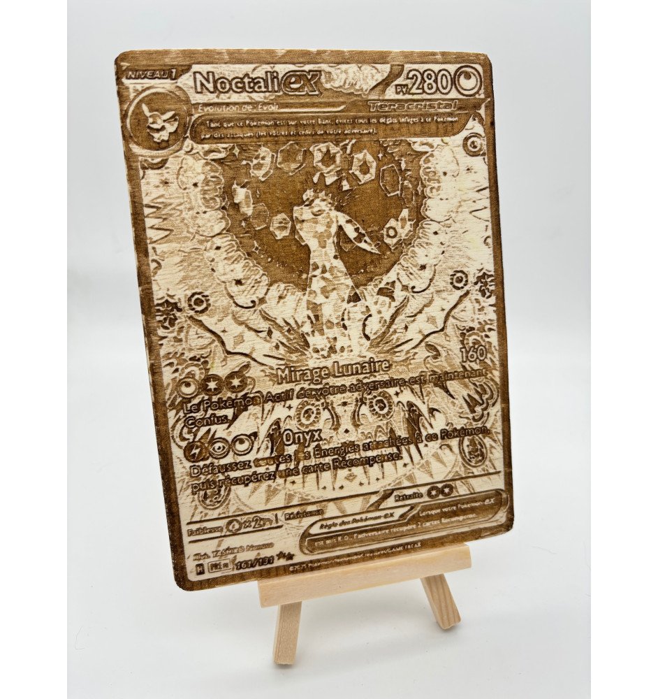 Gravure sur bois : Pokemon Noctali EX teracristal