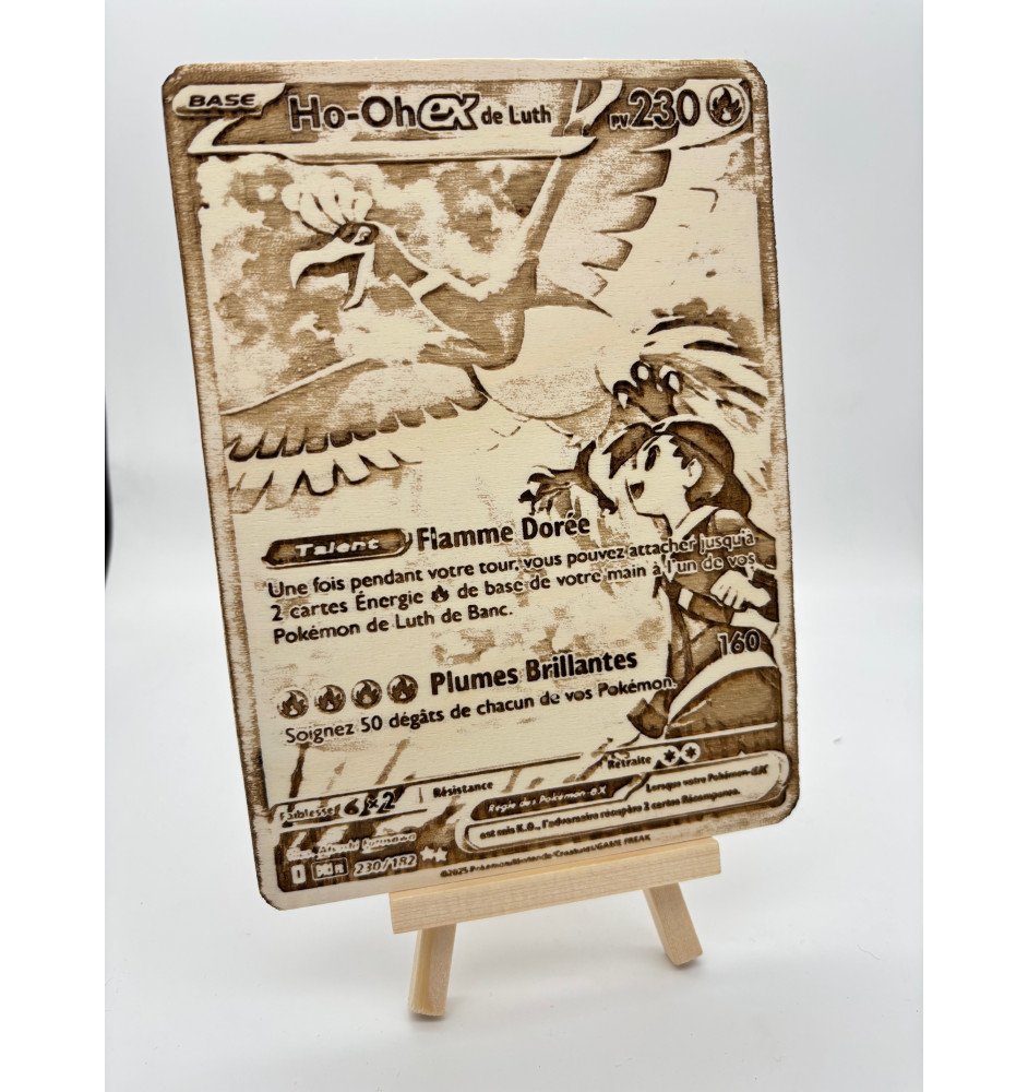 Gravure sur bois : Pokemon Ho-Oh EX EV10