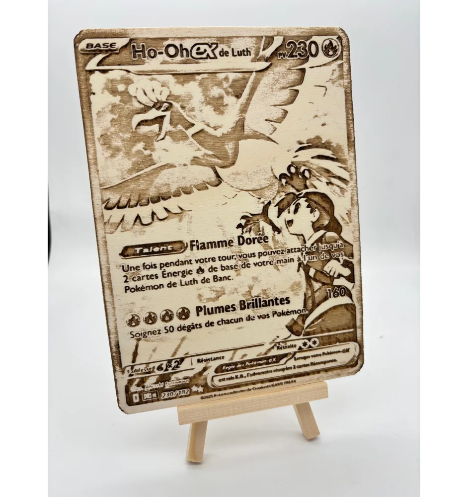 Gravure sur bois : Pokemon Ho-Oh EX EV10