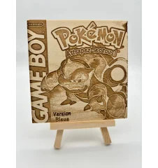 Gravure sur bois : GameBoy Pokemon version bleu