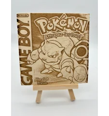 Gravure sur bois : GameBoy Pokemon version bleu