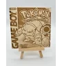 Gravure sur bois : GameBoy Pokemon version bleu