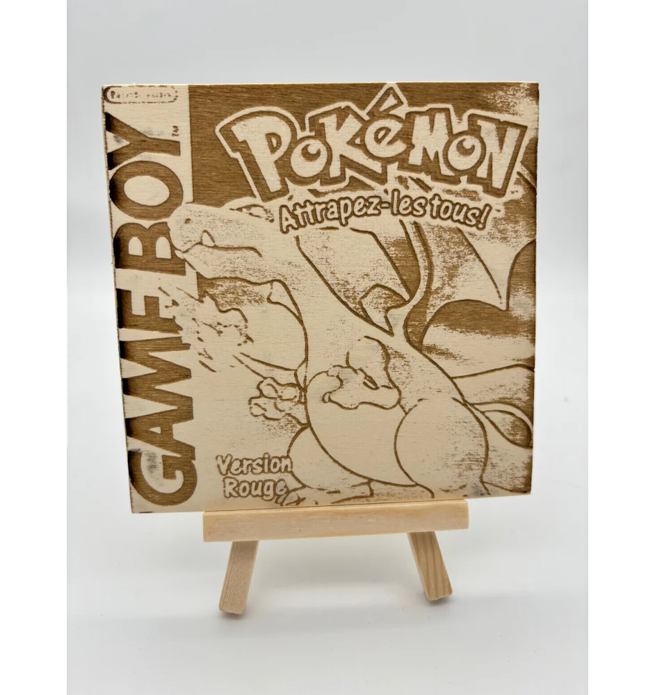 Gravure sur bois : GameBoy Pokemon version rouge
