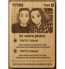 Carte personnalisée gravure sur bois