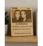 Carte personnalisée gravure sur bois