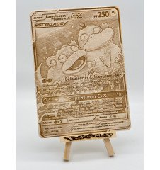 Gravure sur bois : Pokemon Escouade Ramoloss et Psykokwak GX 35/236