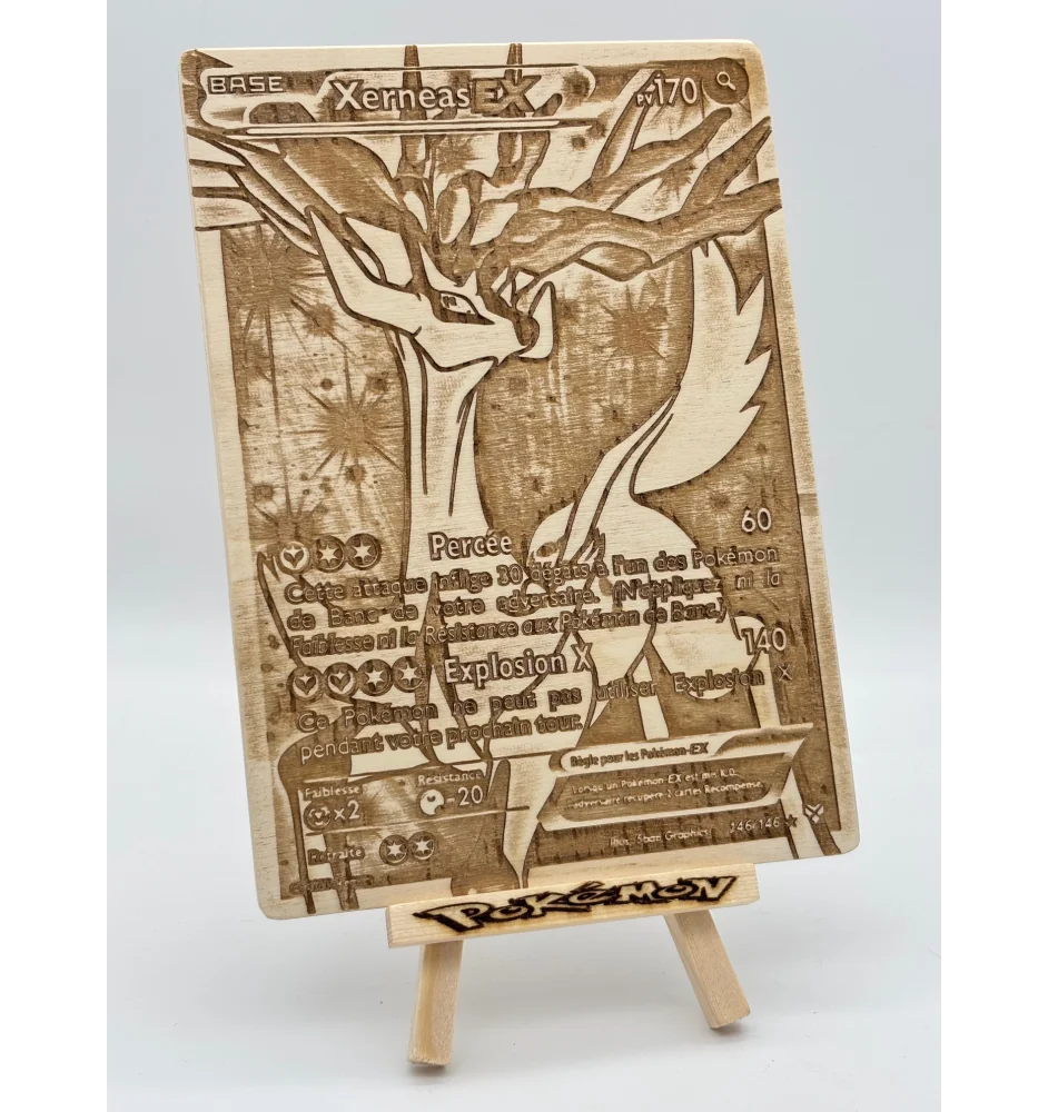 Gravure sur bois : Pokemon Xerneas Ex 146/146