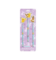 Pokemon Collection Flower Set de 3 Crayons avec Topper