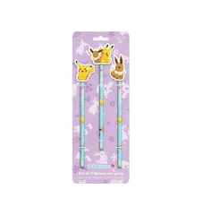 Pokemon Collection Flower Set de 3 Crayons avec Topper