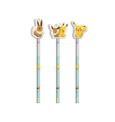 Pokemon Collection Flower Set de 3 Crayons avec Topper