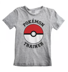 T-Shirt Pokemon Kids gris chiné entraineur 5/6 ans