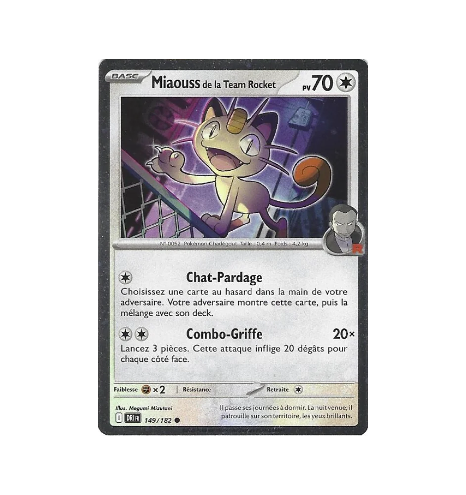 Meowth from Team Rocket 149/182 Cosmo Holo