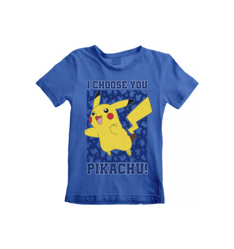 Pokemon T-Shirt I Choose You Pikachu Enfant 12-13ans