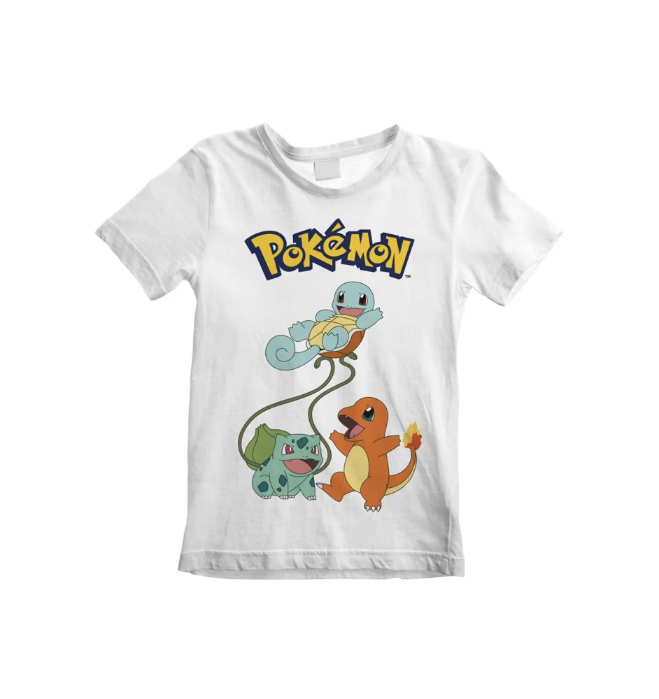 T-shirt Enfant Blanc Pokémon Trio Original 12-13ans