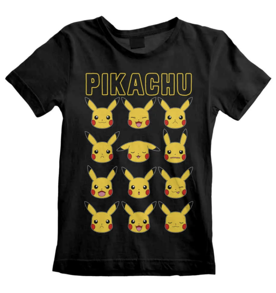 T-shirt Enfant Blanc Pokémon Têtes de Pikachu 12-13ans