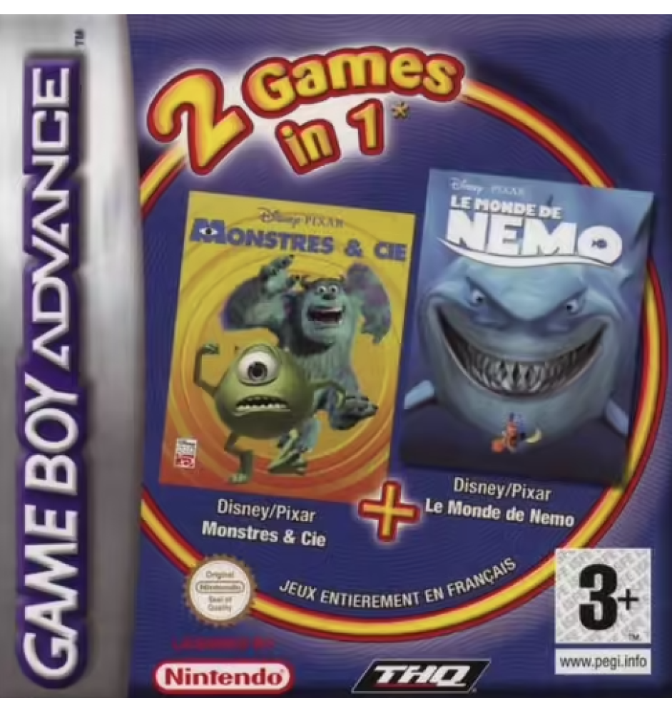 Game boy Advance Monstre Et Compagnie + Nemo Loose