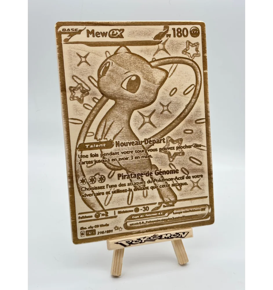 Gravure sur bois : Pokemon Mew Ex 216/091