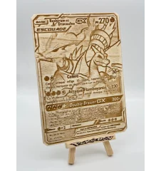 Gravure sur bois : Pokemon Reshiram Et Dracaufeu Gx Escouade 217/214