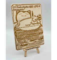 Gravure sur bois : Pokemon Evoli Et Ronflex Gx Escouade 171/181