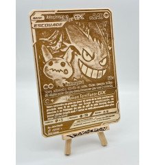 Gravure sur bois : Pokemon Ectoplasma Et Mimiqui Gx Escouade 165/181