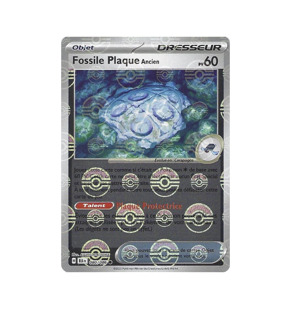 Dresseur Fossile Plaque Ancien 080/086 Pokeball