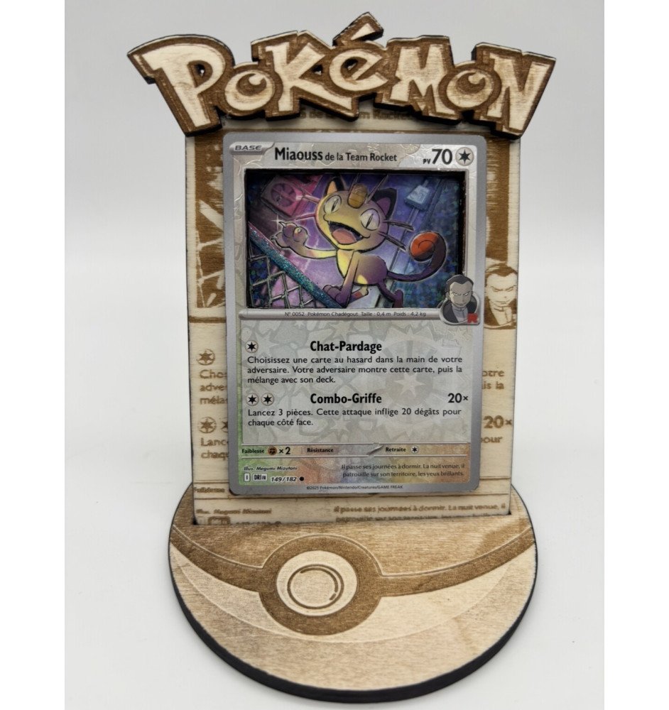Carte 3D modele unique : Miaous de la Team Rocket 149/182