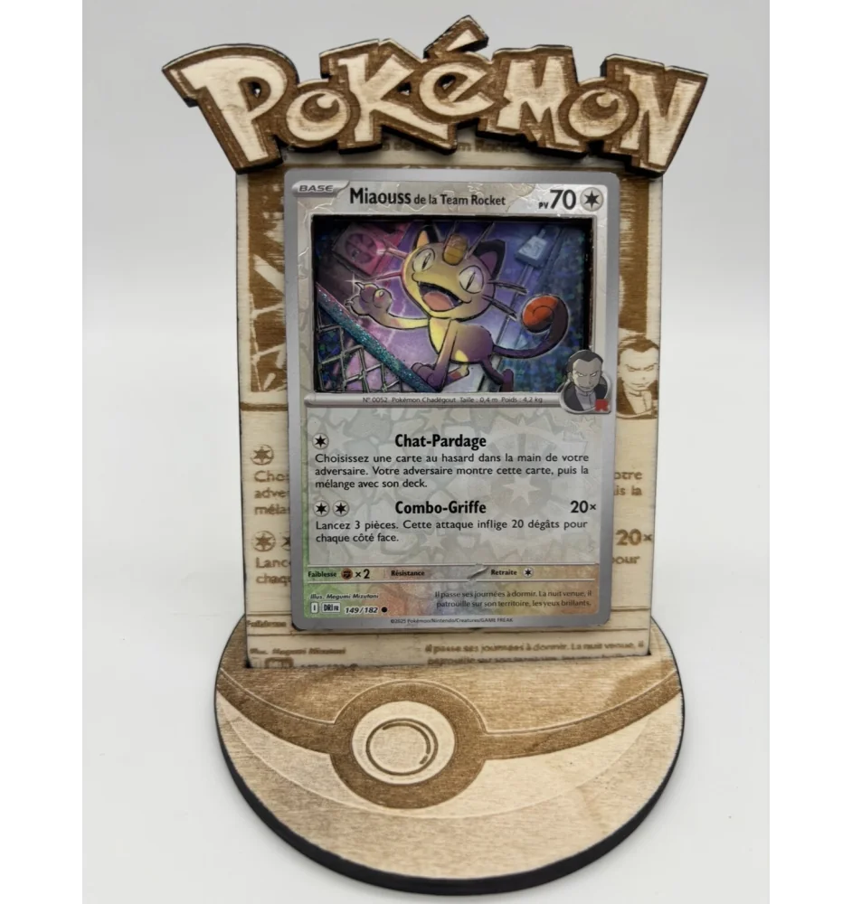 Carte 3D modele unique : Miaous de la Team Rocket 149/182